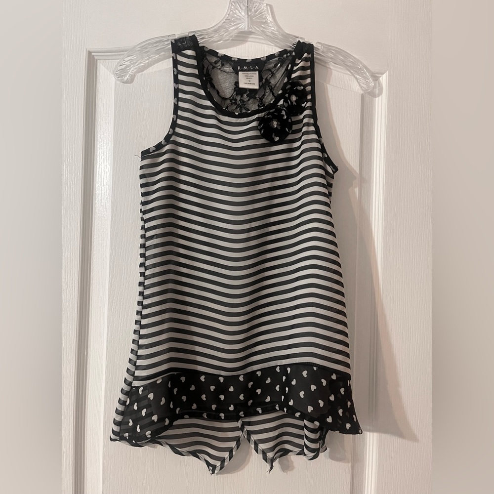 Kids formal lace back tank top